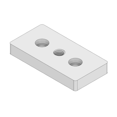 32-4590M12S-0 MODULAR SOLUTIONS FOOT & CASTER CONNECTING PLATE 45MM X 90MM, M12 HOLE W/HARDWARE
